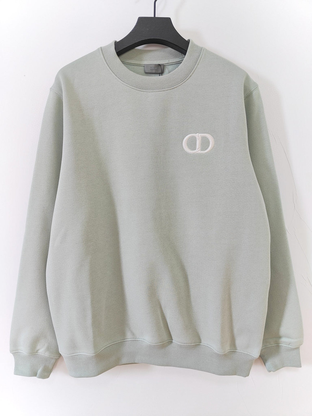 Blue Cotton Logo Crewneck - Men's