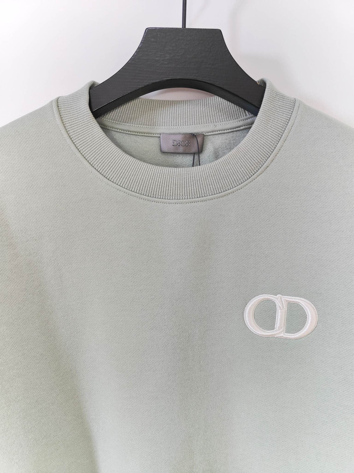 Blue Cotton Logo Crewneck - Men's