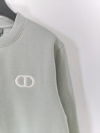 Blue Cotton Logo Crewneck - Men's