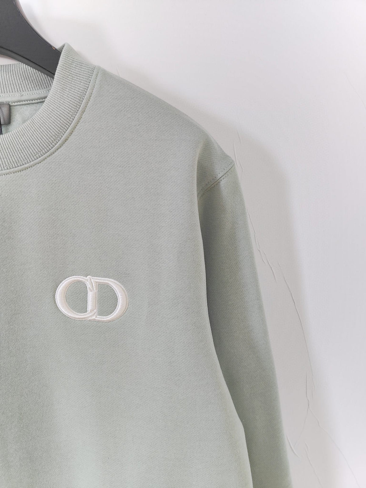 Blue Cotton Logo Crewneck - Men's