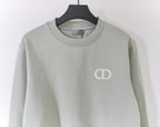 Blue Cotton Logo Crewneck - Men's