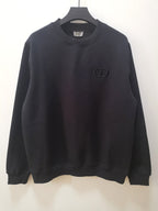 Blue Cotton Logo Crewneck - Men's