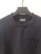 Blue Cotton Logo Crewneck - Men's