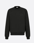 Blue Cotton Logo Crewneck - Men's