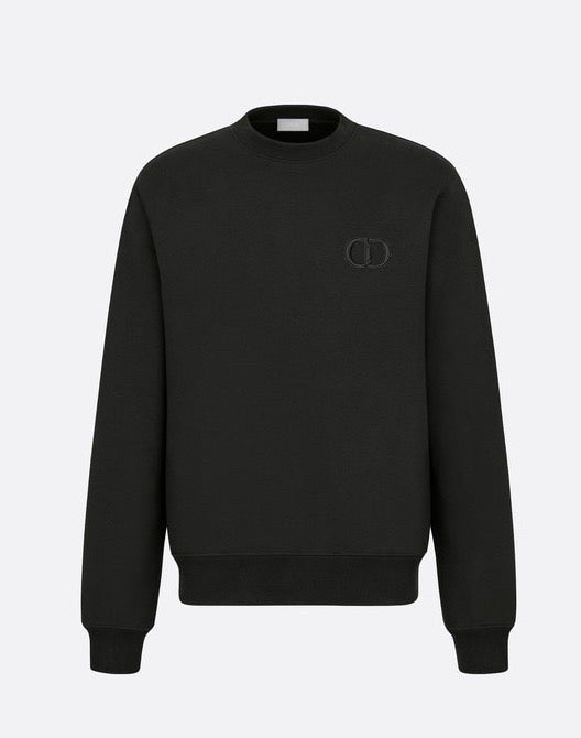 Blue Cotton Logo Crewneck - Men's