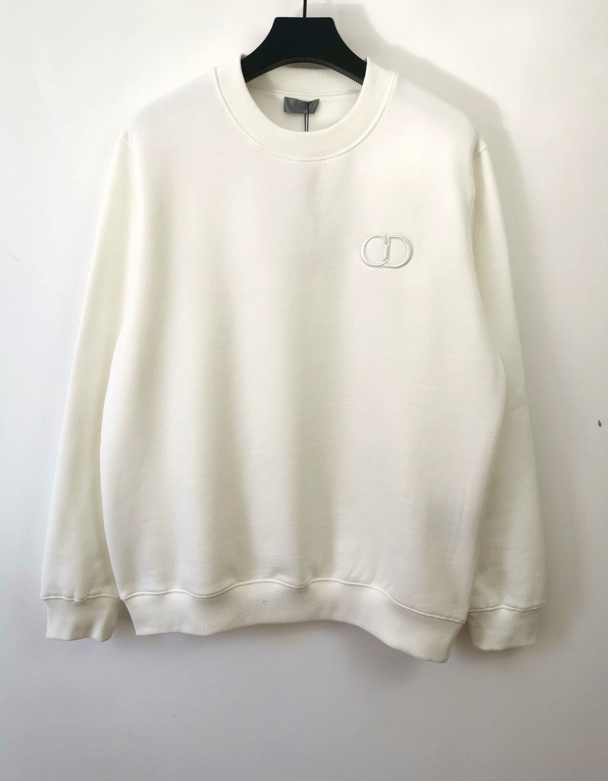 Blue Cotton Logo Crewneck - Men's