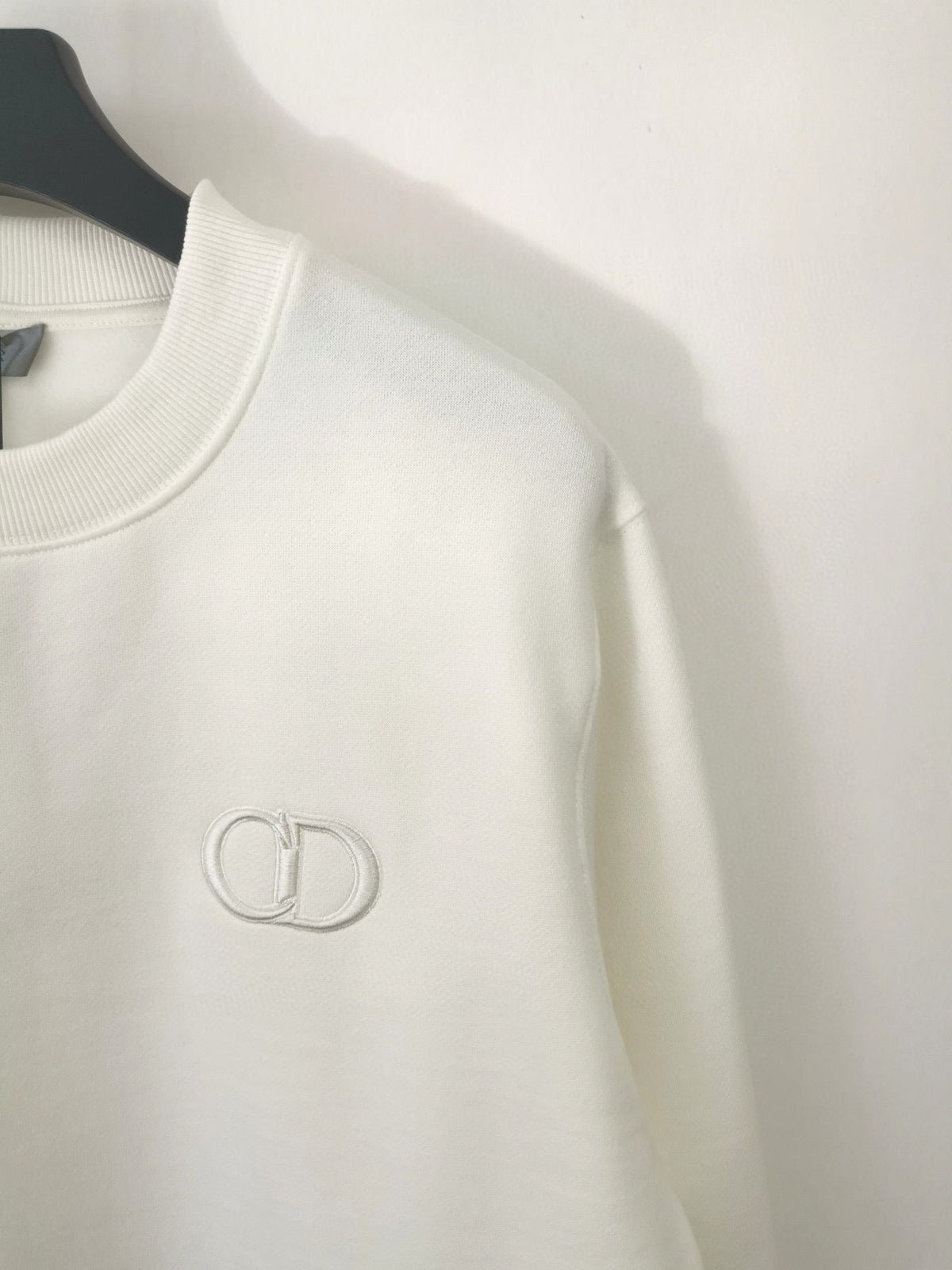 Blue Cotton Logo Crewneck - Men's