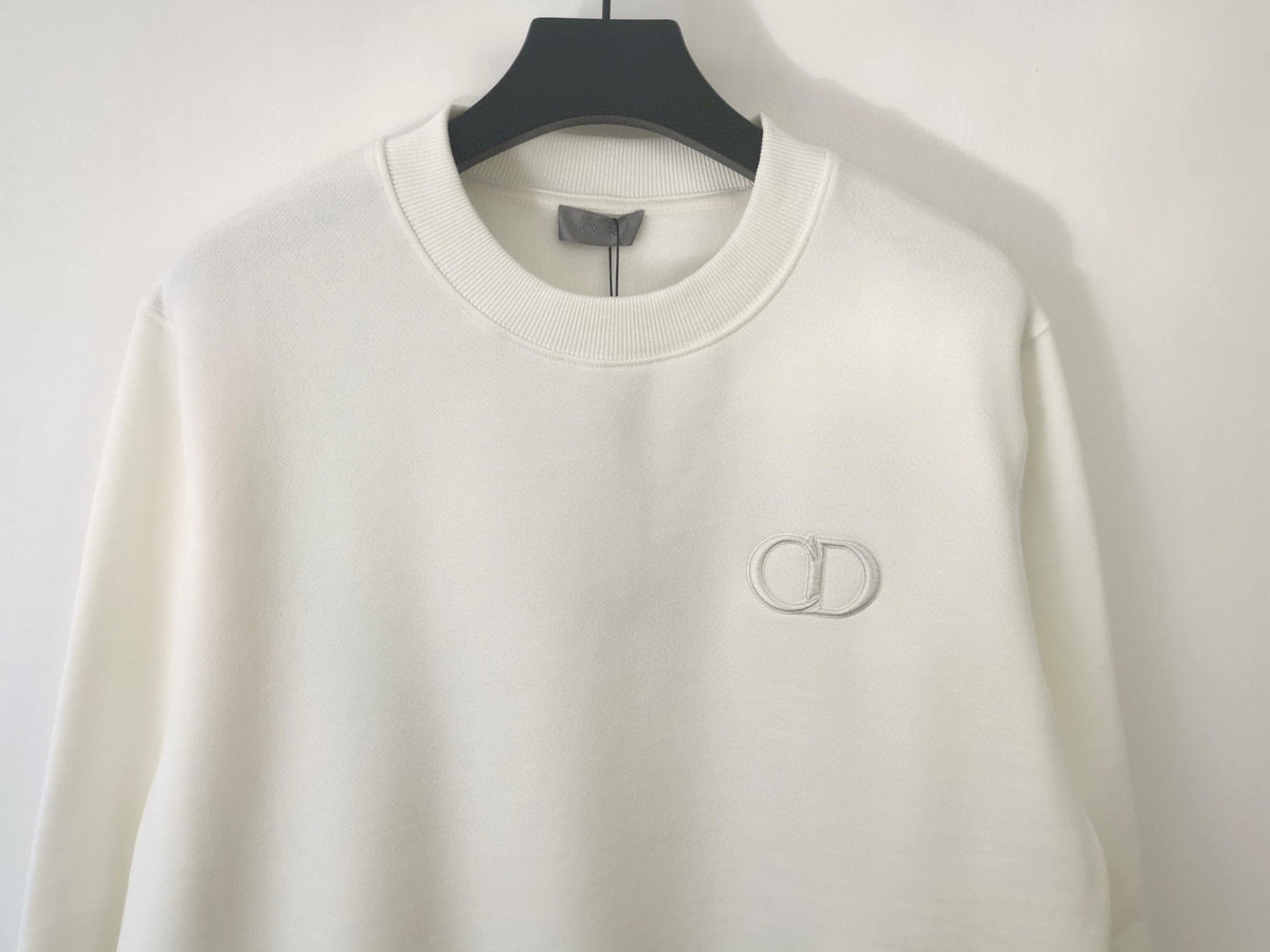Blue Cotton Logo Crewneck - Men's