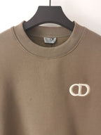Blue Cotton Logo Crewneck - Men's