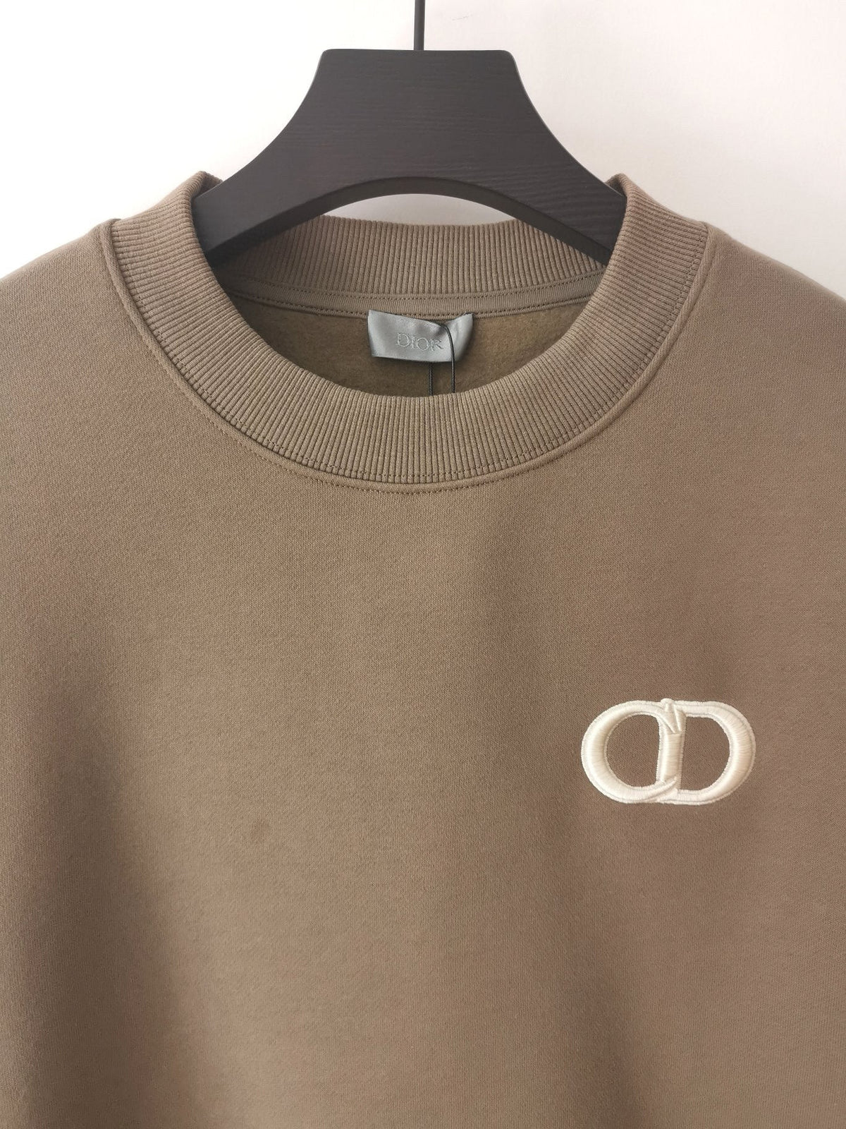 Blue Cotton Logo Crewneck - Men's