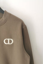 Blue Cotton Logo Crewneck - Men's