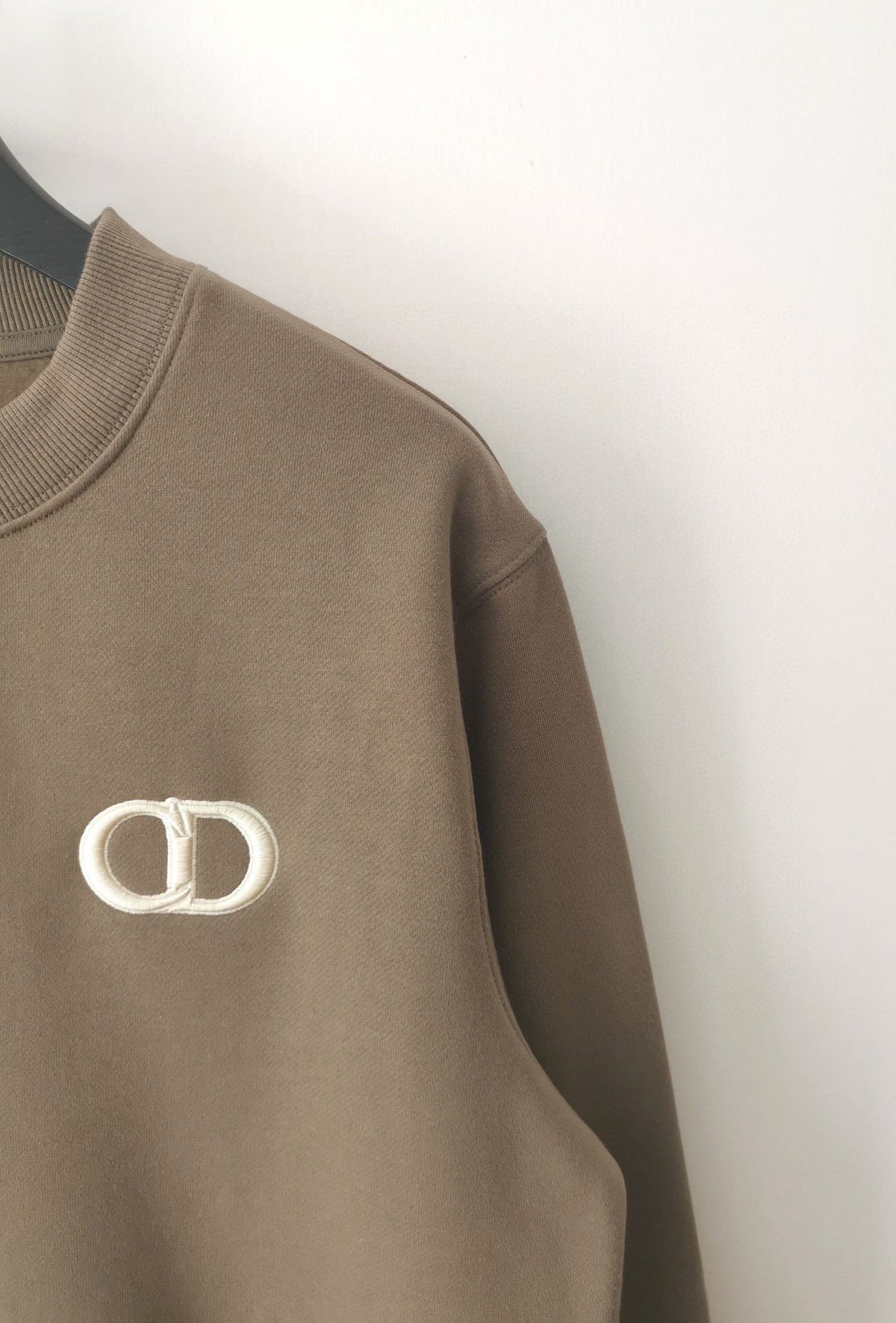 Blue Cotton Logo Crewneck - Men's