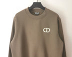Blue Cotton Logo Crewneck - Men's