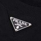 Schwarzes Baumwoll-Rundhals-Sweatshirt mit Dreieckslogo – Herren