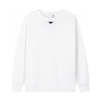 Schwarzes Baumwoll-Rundhals-Sweatshirt mit Dreieckslogo – Herren