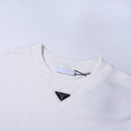 Schwarzes Baumwoll-Rundhals-Sweatshirt mit Dreieckslogo – Herren