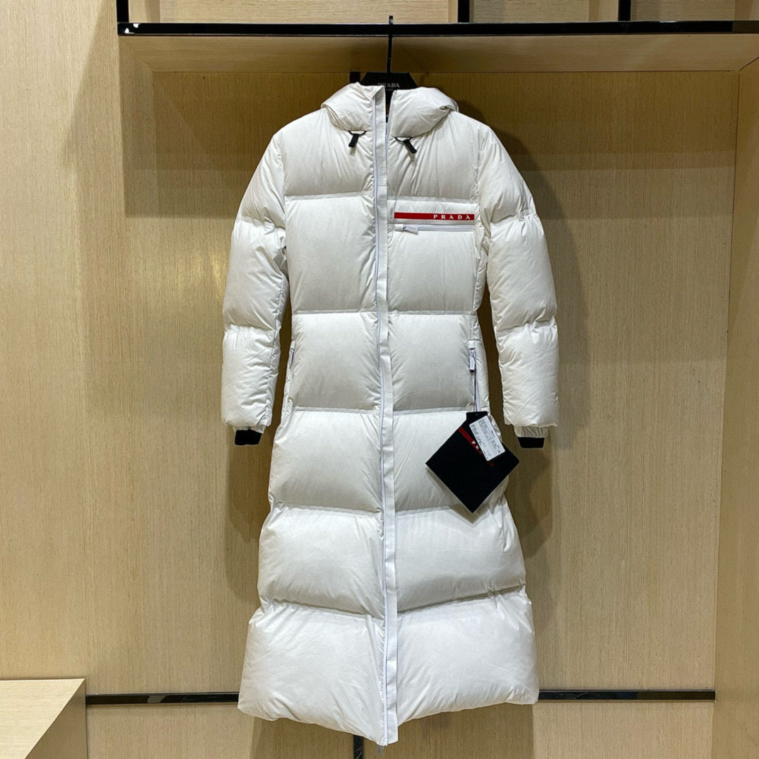 Daunenjacke in Weiß und Grau – Damen