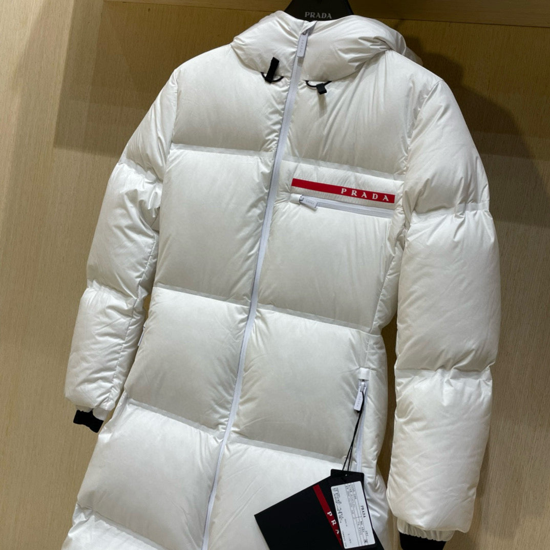 Daunenjacke in Weiß und Grau – Damen