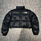 Schwarz-weiße Pufferjacke – Herren