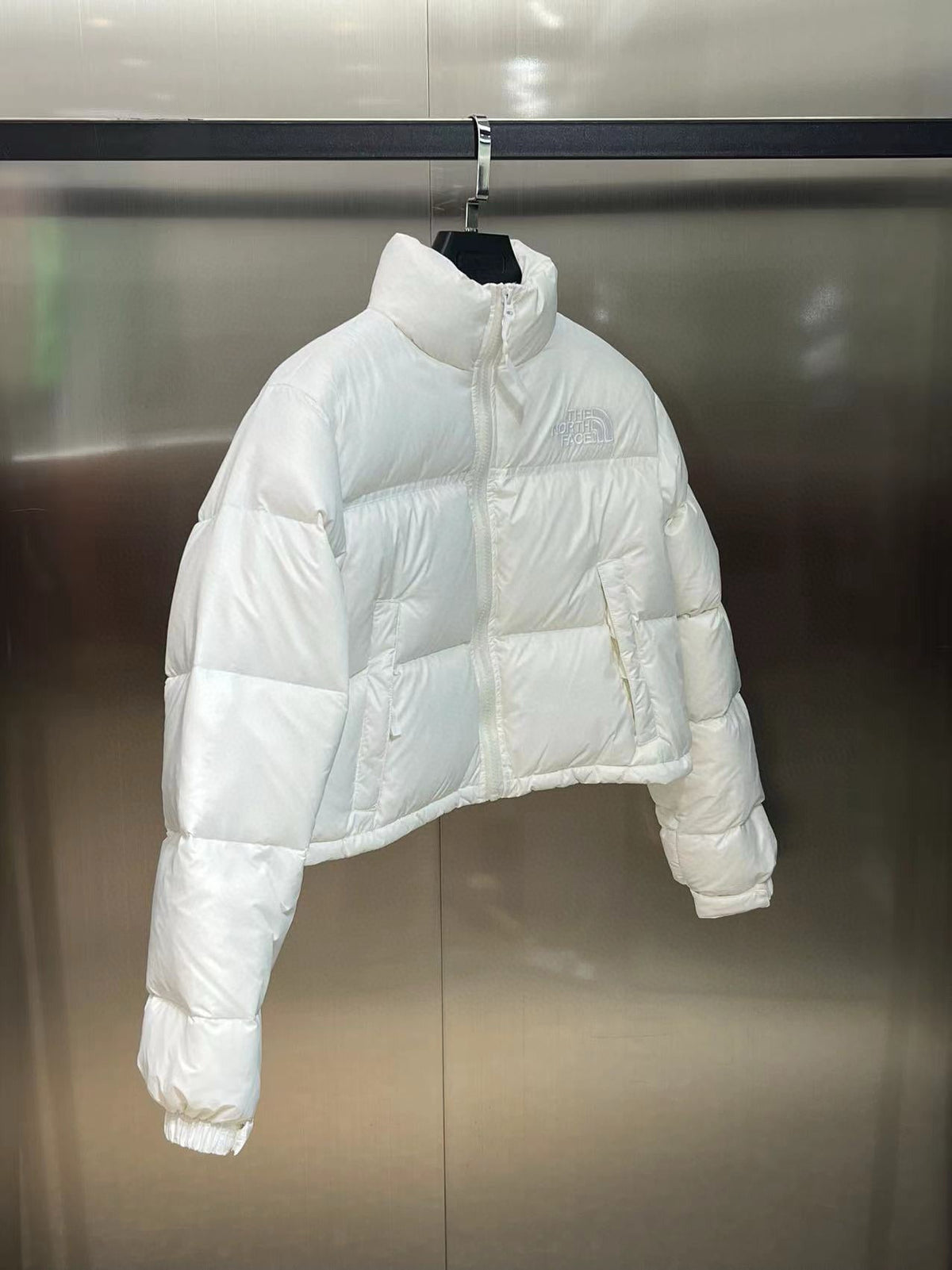 Schwarz-weiße Pufferjacke – Herren