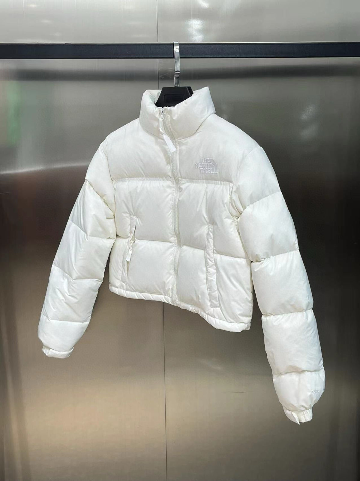 Schwarz-weiße Pufferjacke – Herren