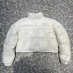 Schwarz-weiße Pufferjacke – Herren