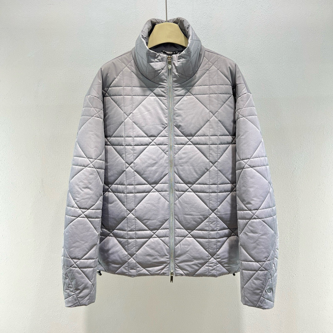 Grey and Silver Puffer Jacket - Men's