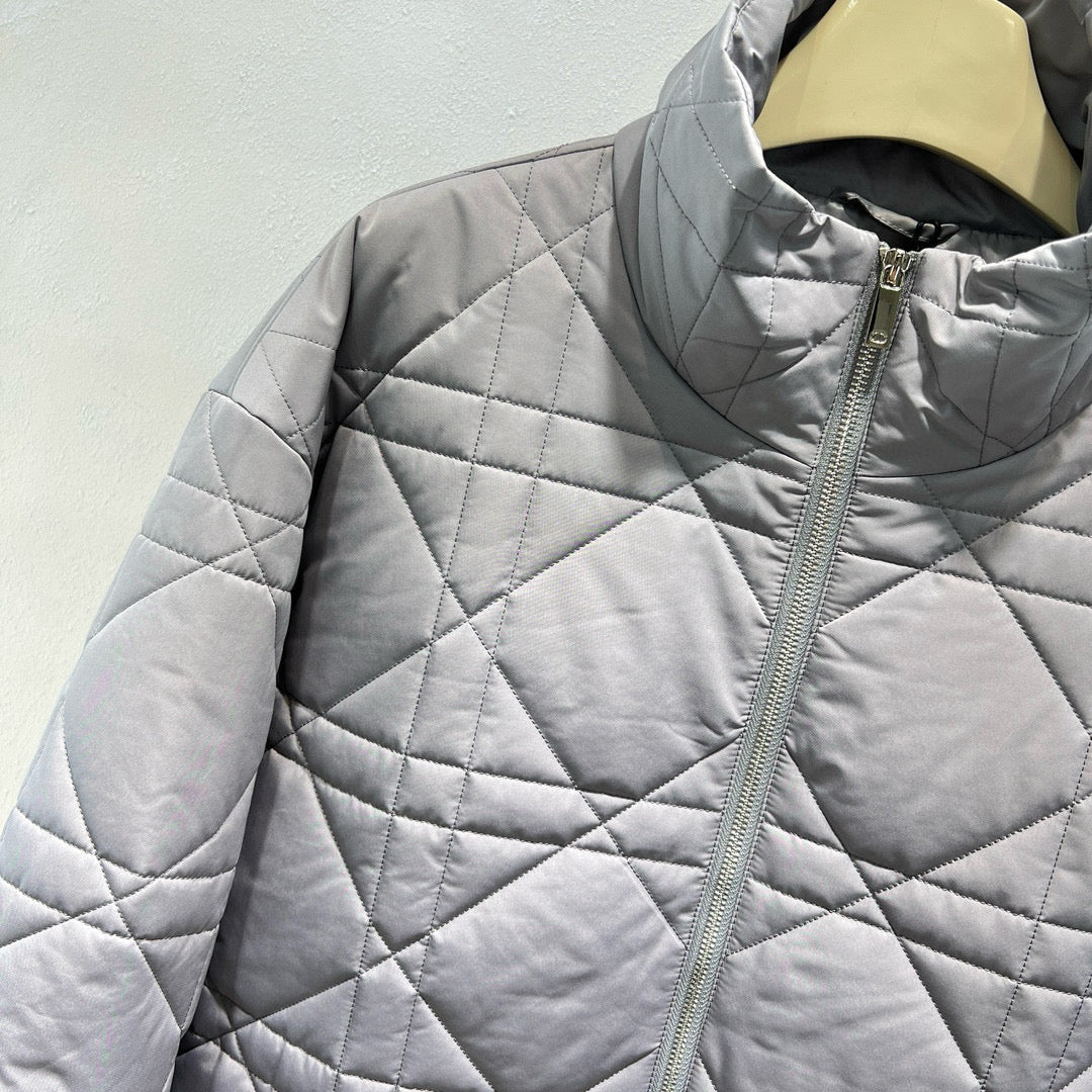 Grey and Silver Puffer Jacket - Men's