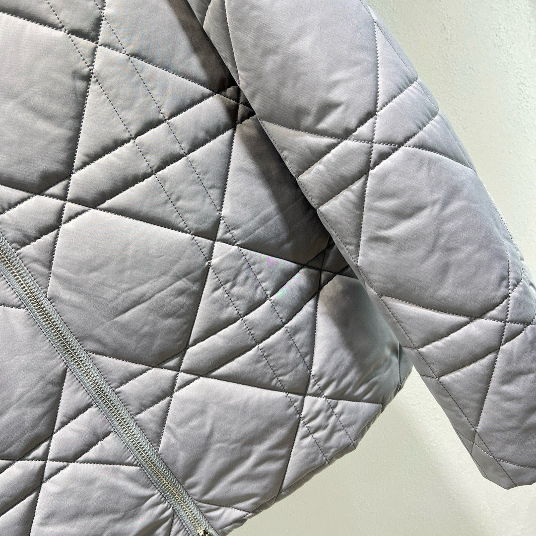Grey and Silver Puffer Jacket - Men's