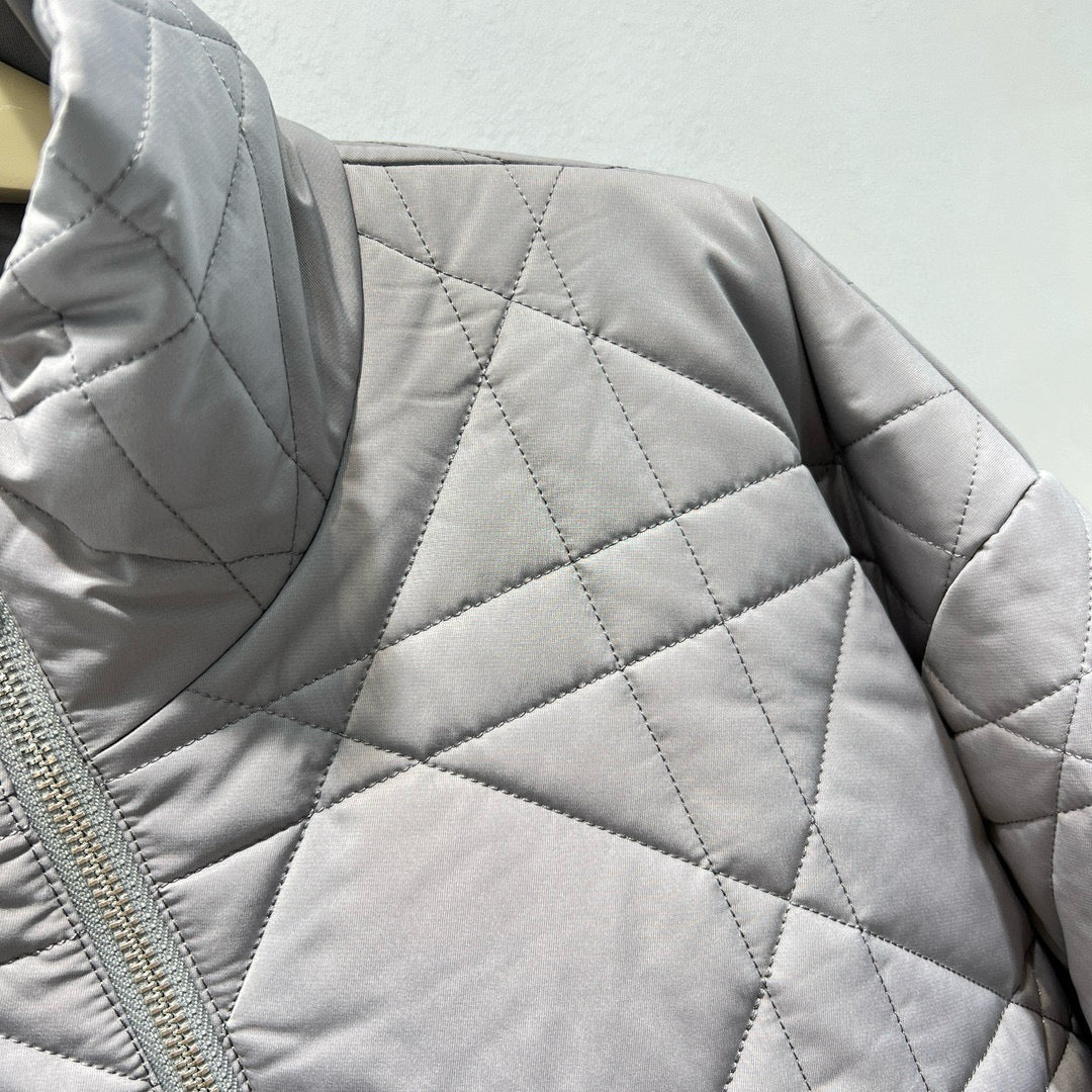 Grey and Silver Puffer Jacket - Men's