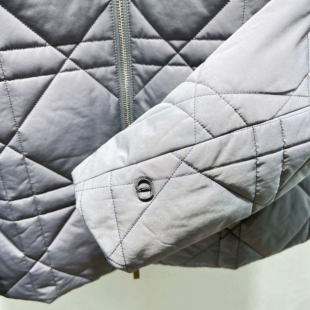 Grey and Silver Puffer Jacket - Men's