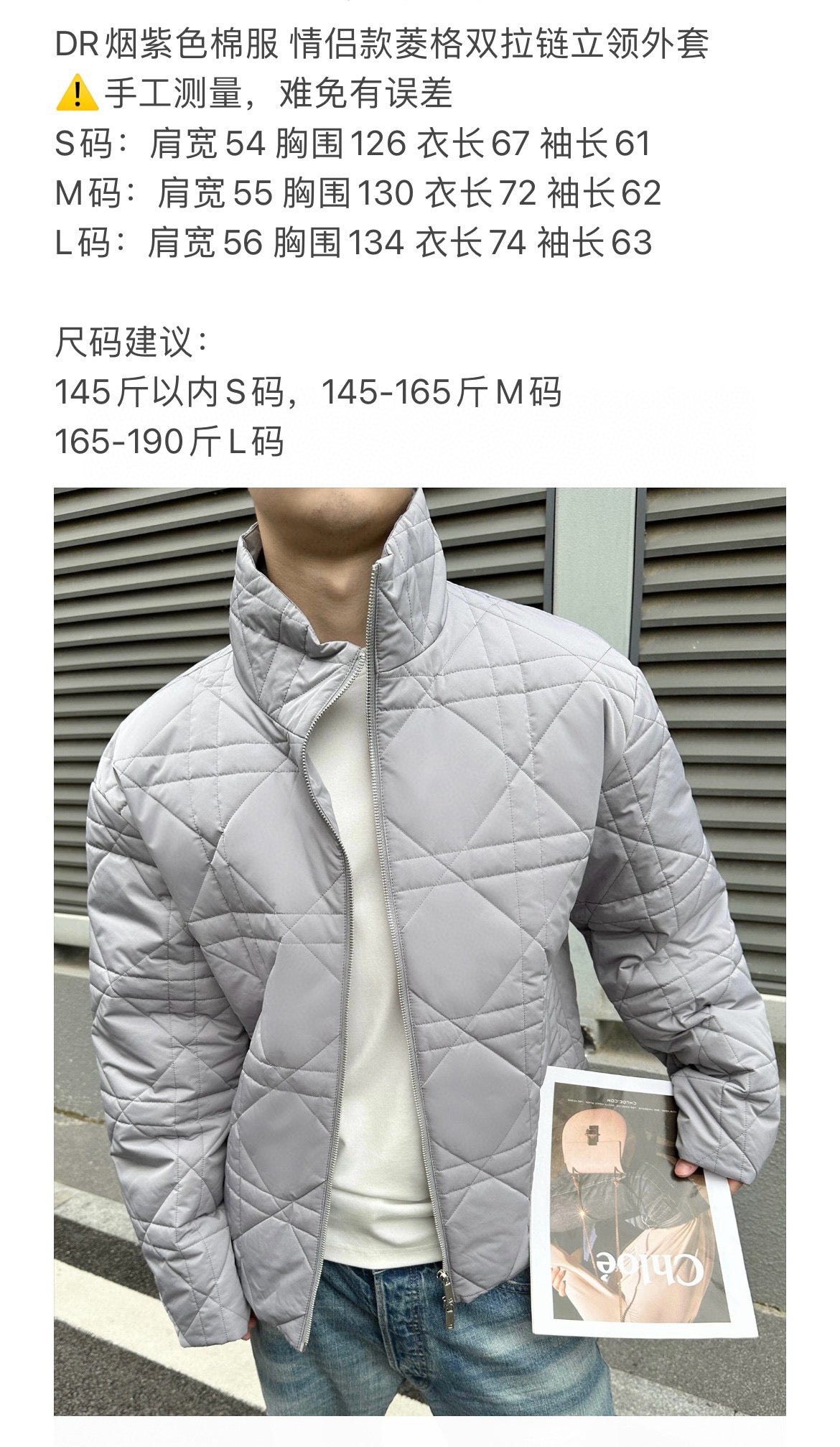 Grey and Silver Puffer Jacket - Men's