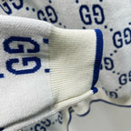 Weißer Jacquard-Monogramm-Rundhals-Pullover – Herren