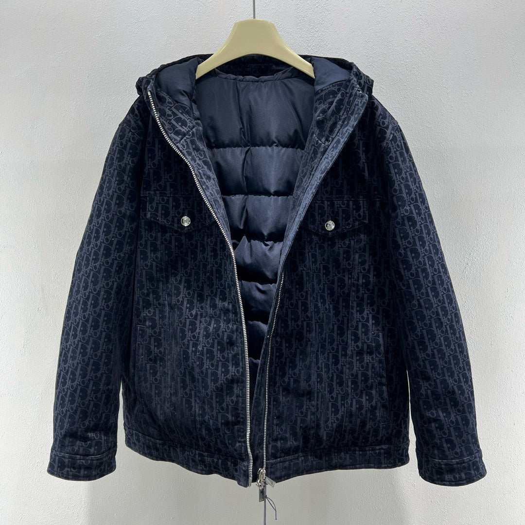Dark Blue Puffer Jacket - Men's