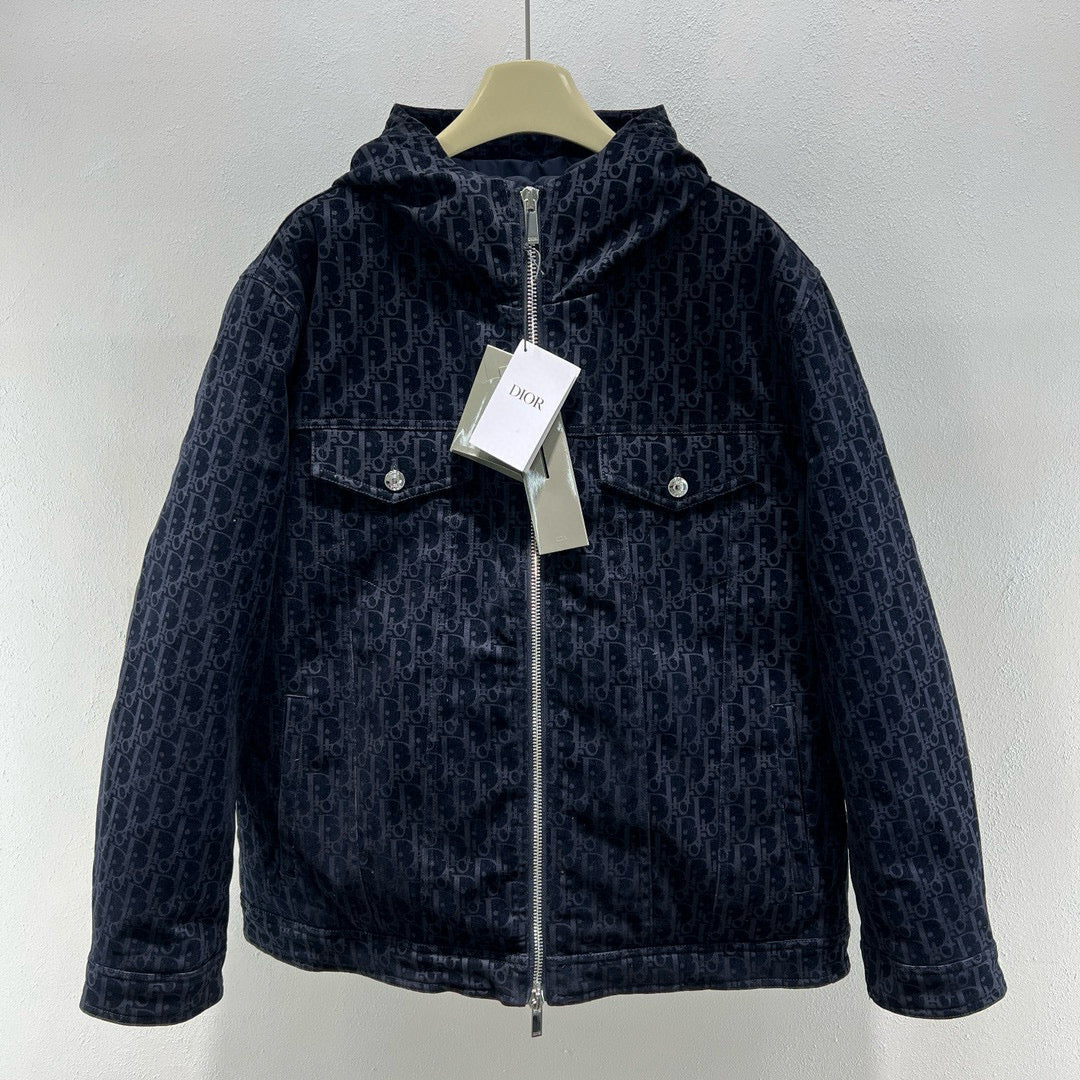 Dark Blue Puffer Jacket - Men's