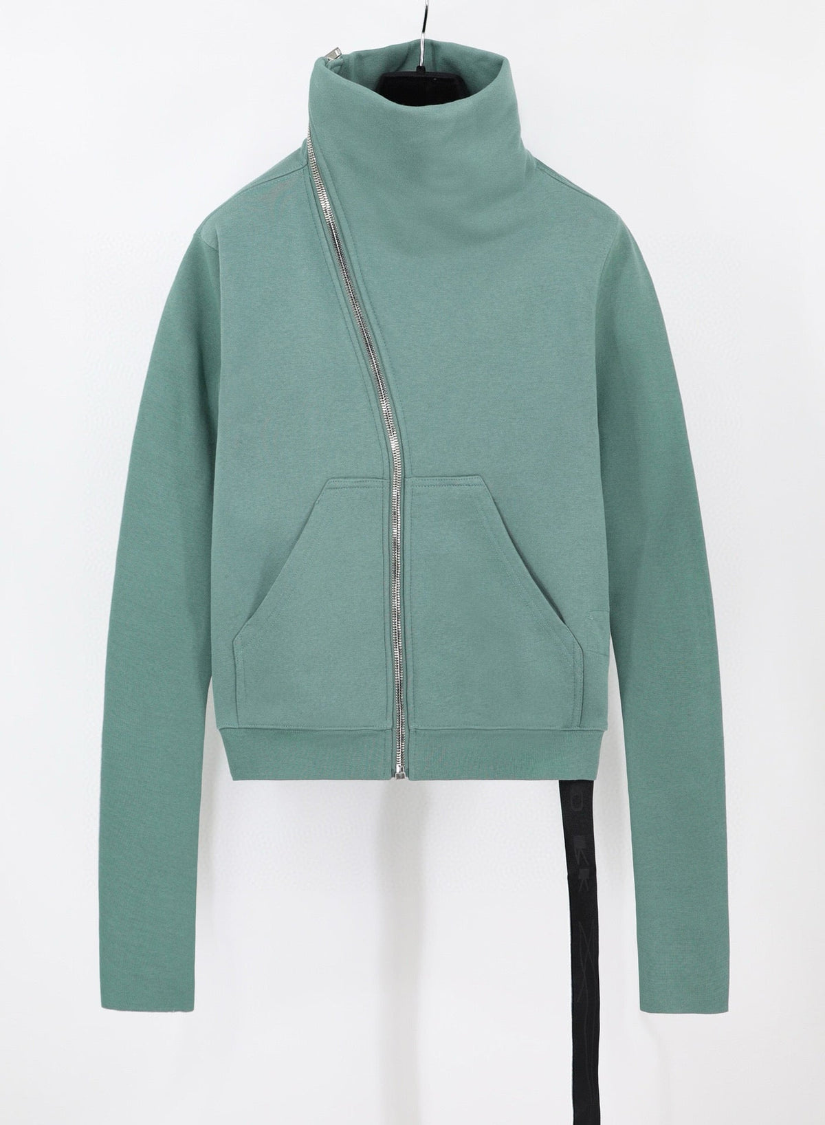Black Knit High Neck Zip-Through - Men's