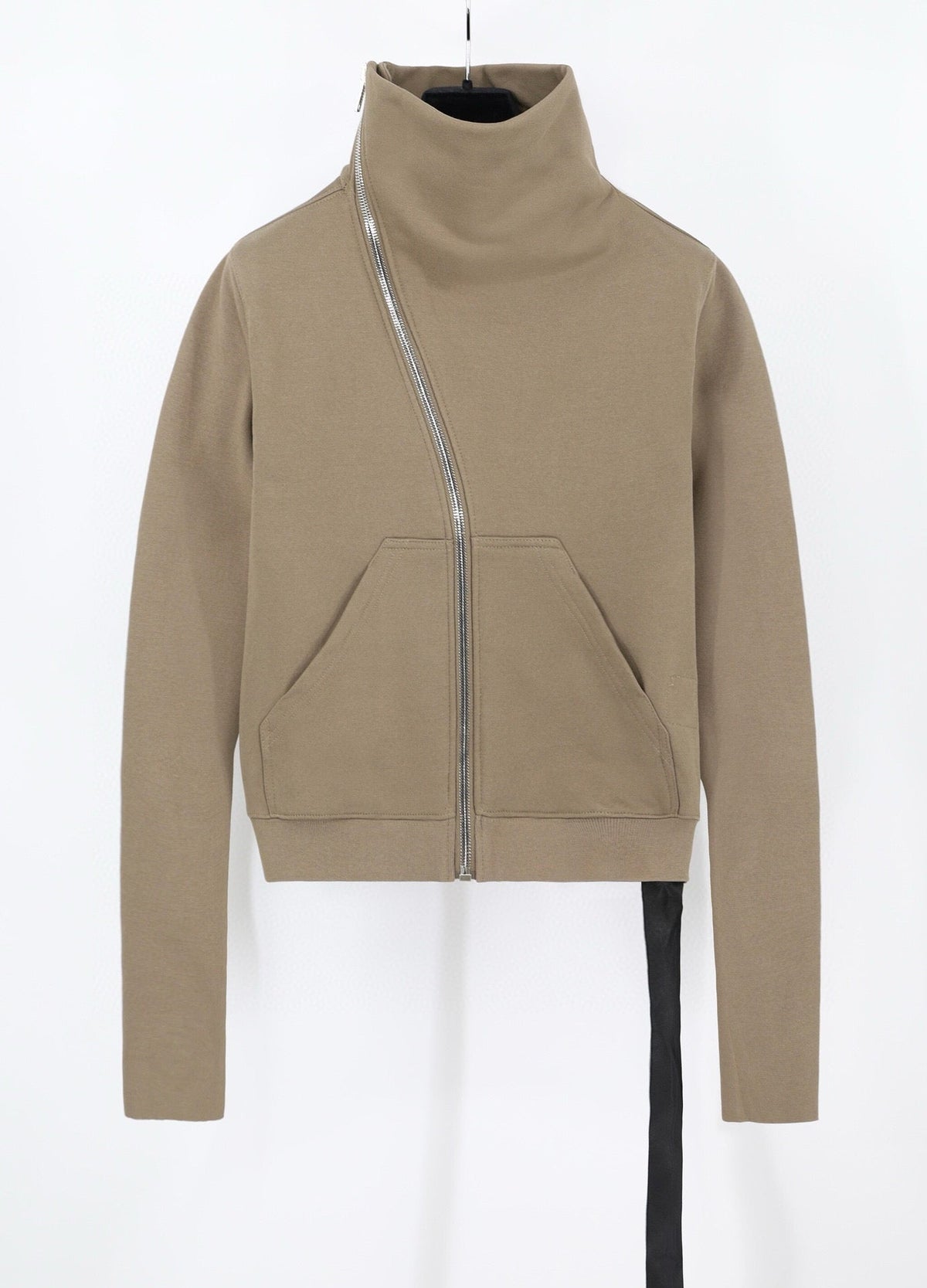 Black Knit High Neck Zip-Through - Men's