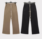 Schwarze Baumwoll-Kordelzug-Hose mit weitem Bein – Herren