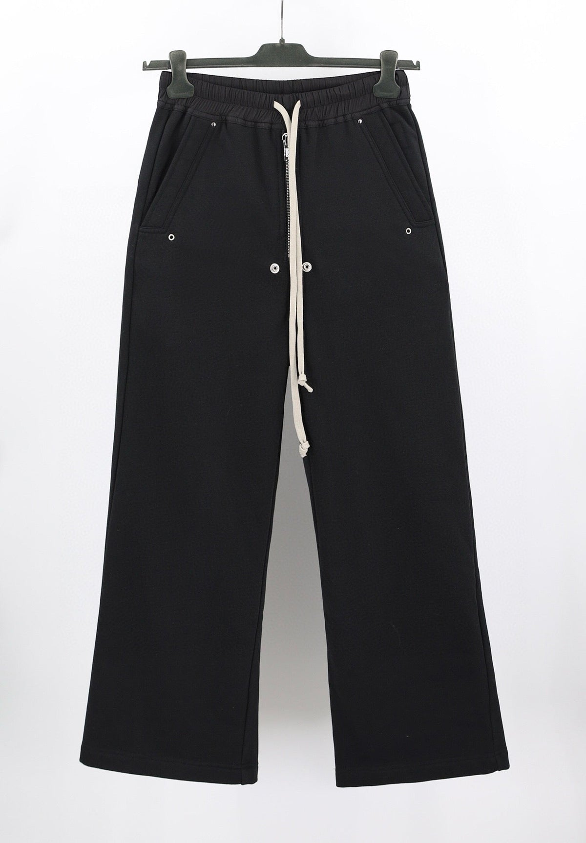 Black Cotton Drawstring Wide-Leg - Men's