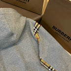 Black Cotton Check Panel Zip-Through - Men's