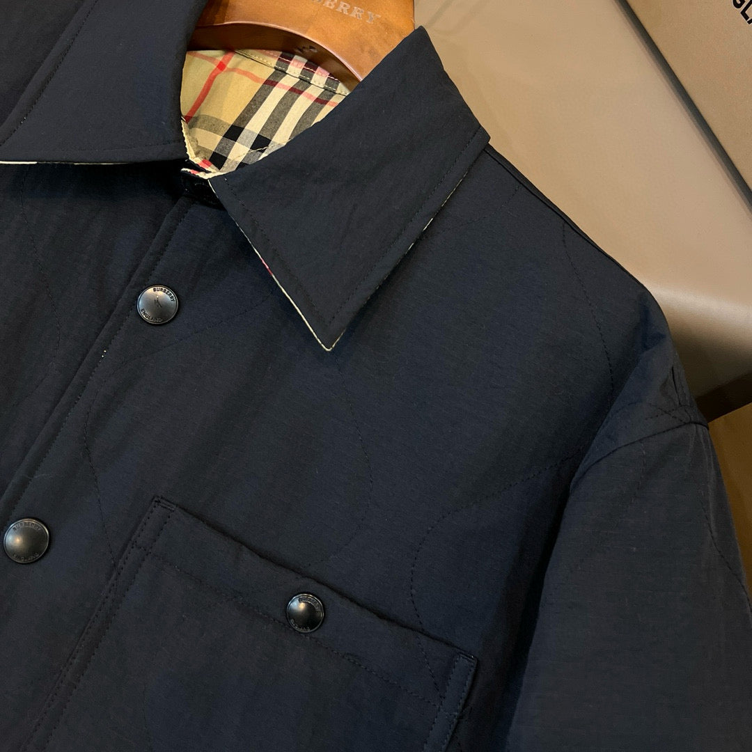 Navy Wool Plain Chore - Men's