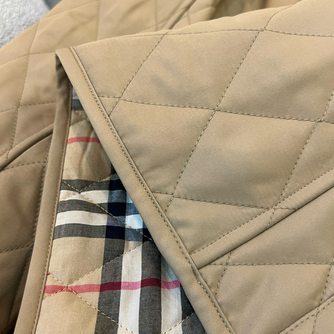 Beige Nylon Cord Collar Quilted - Men's