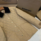 Beige Nylon Cord Collar Quilted - Men's