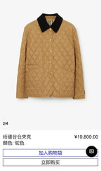 Beige Nylon Cord Collar Quilted - Men's