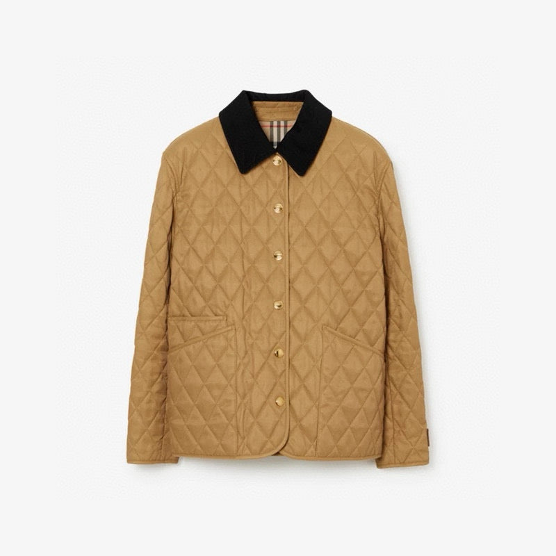 Beige Nylon Cord Collar Quilted - Men's