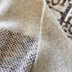 Cremefarbener Jacquard-Monogramm-Rundhals - Herren