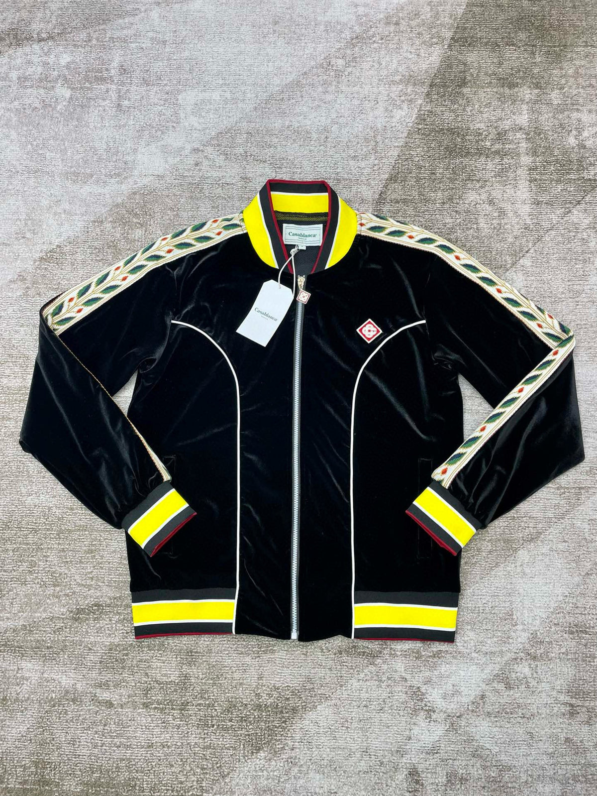 Black and Yellow Track Jacket - Men's