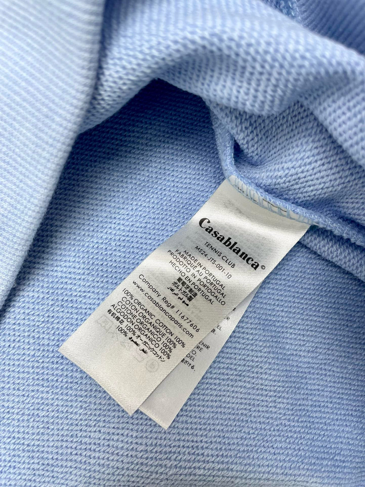 Blaues Baumwoll-Tennis-Grafik-Rundhals-T-Shirt – Herren