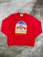 Rotes Baumwoll-Sweatshirt mit Arch-Grafik – Herren