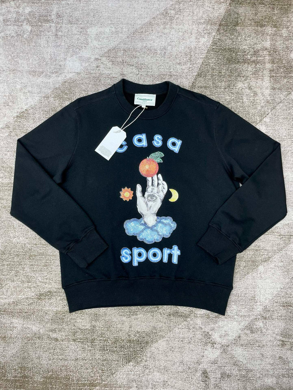 Green Cotton Sport Graphic Crewneck - Men's